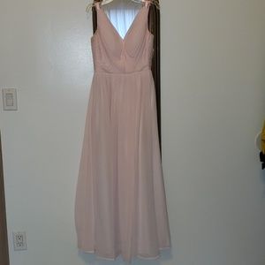 Blushing pink bridesmaid dress